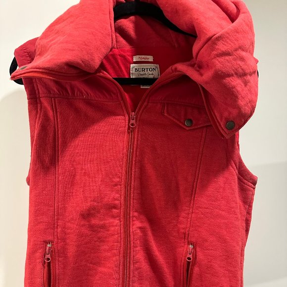 Burton DryRide Hooded Zip Up Starr Red Vest Women's Size XL - Picture 1 of 5